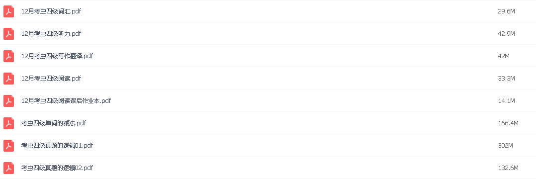 2020年12月英语四级/20年12月考虫四级/讲义汇总